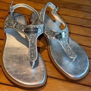 Michael Kors Shimmering Silver Sandals Never Worn